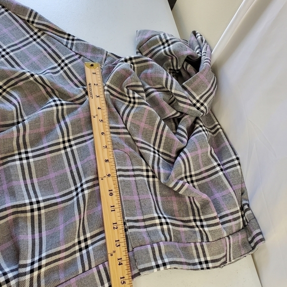ASOS DESIGN Smart Tapered Pants Size 16 Purple Pow Check Viscose Blend Preppy - Picture 9 of 15